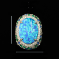 wholesale 925 Silver Gold-Plated Ring with High-Carbon Diamond and Imitation Opal in Blue-Green Dreamy Starry Sky Retro Versatile Women's Ring-0-1