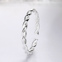 wholesale S925 Sterling Silver Fashion Minimalist Versatile Twist Rope Design Trendy Viral Open Adjustable Ring-1422QJ/approx. 1.6g Adjustable opening