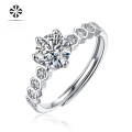 wholesale S925 silver moissanite ring adjustable nine-star honeycomb ring trendy fashion jewelry wholesale from the source-0-1