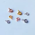 wholesale S925 silver gold-plated spring clasp DIY bracelet necklace clasp extension chain connector round ring clasp accessories-0-1