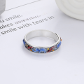 wholesale S925 sterling silver resin enamel auspicious elephant design ring, vintage ethnic style index finger ring-0-1