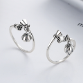 wholesale S925 Sterling Silver Retro Antique Thai Silver Ethnic Style Auspicious Lotus Pod Lotus Openable Ring for Women-0-0