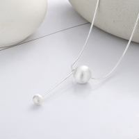 wholesale S925 Sterling Silver European and American Cross-Border Geometric Minimalist Wish-Fulfilling Brushed Novel and Exquisite Collarbone Chain-YFL502/approx. 8g>925 silver