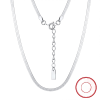wholesale S925 Sterling Silver 18mm Flat Snake Chain Blade Chain, White Platinum, INS Hip-hop Minimalist Versatile Manufacturer-Platinum, width 1.8mm, 35+5cm, weight approx. 2.4 925 silver