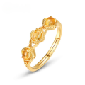 wholesale S925 Sterling Silver New Japanese Light Luxury Style Synthetic Citrine Ring, Fashionable and Versatile, Wholesale from Manufacturer-0-0
