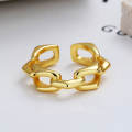 wholesale S925 Sterling Silver European and American Minimalist Design Luxury Retro Hong Kong Style Chain Open Ring Unisex-0-2