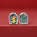 wholesale S925 Sterling Silver Plain Silver Enameled Zhajilamu Yellow Jambhala Pendant, Eight Great Guardians Green Tara, and 12 Zodiac Charms-0-6