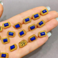 wholesale S925 silver gold-plated natural lapis lazuli accessories, gourd spacer beads bracelet DIY semi-finished products-0-10