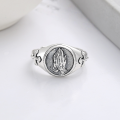 wholesale S925 Sterling Silver Creative God's Hand Cross Ring, Edgy Trendy European and American Punk Style Index Finger Ring-0-1