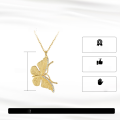 wholesale S925 Sterling Silver 14K Gold Plated Butterfly Zircon Necklace, Stylish Korean Version, Cross-Border Best Seller-0-2