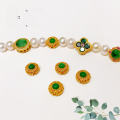wholesale S925 gold-plated silver fittings natural A-grade jade four-leaf clover bracelet pendant Myanmar jade jewelry bead accessories-0-4
