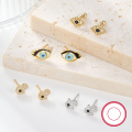 wholesale Metal: 925 Sterling Silver Cross-border Exclusive Supply Personalized and Elegant Women's Stud Earrings with Diamond-Inlaid Evil Eye Design European and American Style Wholesale Earrings-0-2