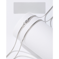 wholesale 925 Sterling Silver 15mm Round Snake Bone Chain Necklace Women's Jewelry Custom Processing Plain Chain Collarbone Chain Versatile High-end-1.0mm round snake bone chain 40cm + 5cm extension white gold &gt; 925 silver