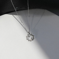 wholesale S925 Sterling Silver High-Quality Lucky Floral Wreath Necklace, Light Luxury Minimalist Design Niche Collarbone Chain with Drop Shipping-0-0