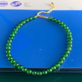 wholesale 18K Gold Natural A-Grade Jadeite Bead Strand Round Pearl Chain Rope Unisex High-End Sense High Icy Species Necklace Jewelry Accessory-0-3
