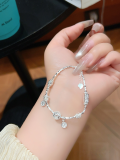 wholesale S925 Sterling Silver Butterfly Pearl and Broken Silver Bracelet for Women, New Chinese-style Small Design, National Style Versatile Hand Accessory Gift-0-19