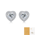 wholesale Metal S925 Sterling Silver Bonding Earrings Moissanite Heart Shape New Style Earrings Elegant Live Streaming Best Seller Bulk Stock Wholesale-0-6