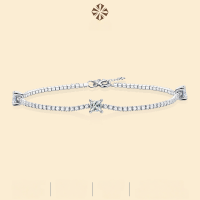wholesale S925 Sterling Silver Moissanite Square Bracelet for Women Fashion Jewelry Starlight Dream New Style Live Streaming Bulk Stock Ready for Dropshipping-Three 4.0mm round Moissanite diamonds  925 silver
