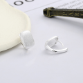 wholesale S925 Silver Fashion Versatile Minimalist Brushed Satin Texture Square DesignIns Earrings Ear Clips-0-2