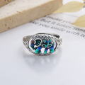 wholesale S925 Sterling Silver Enamel Dripping Resin Openwork Animal Auspicious Elephant Ring in Retro Exotic Style-0-1