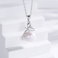 wholesale Sterling Silver Single Freshwater Pearl Pendant Necklace for Women, Versatile Small and Minimalist Design, Luxury Collarbone Chain Jewelry Gift for Girlfriend-0-1