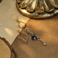 wholesale Sterling Silver Japanese Style Same Blue Quartz Drop Earrings Retro Luxury High-End Wholesale-0-1