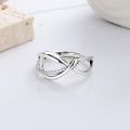 wholesale S925 silver retro vintage geometric twist line creative niche design open ring-0-1
