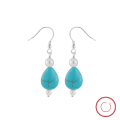 wholesale S925 sterling silver jewelry new drop earrings with turquoise pendant, stylish women's accessories factory direct-0-4