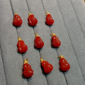 wholesale S925 Gold-Plated Silver Natural Southern Red Agate Bead Spacer Barrel Bead DIY Accessories Bracelet Necklace-0-10