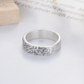 wholesale S925 Sterling Silver Retro Vintage Chinese Style Auspicious Clouds Relief Ring with Symbolic Meaning, Ethnic Fashion Versatile Band-0-3