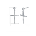 wholesale 925 Sterling Silver Cross Stud Earrings with Full Zirconia Inlay, Hip-Hop Style, Factory Direct-0-1