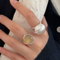 wholesale S925 Sterling Silver Brushed Round Ball Ring for Women, New Design Small and Exquisite Agate Ring with Elegant and Fashionable Vibes-0-1