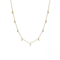 wholesale S925 Sterling Silver Ins Mini Round Zircon Stackable Collarbone Necklace For Women, Cross-border Hot Seller, Understated Luxury-gold