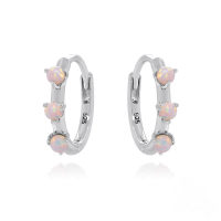 wholesale S925 Sterling Silver Triple-layer Zircon And Opal Ear Cuff With A Minimalist, High-end Feel-Platinum 925 silver