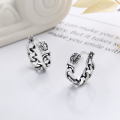 wholesale S925 Sterling Silver Smiley Graffiti Chain Ear Clasp, Versatile and Elegant, Exquisitely Fashionable, INS Sweet-Cool Style Earrings-0-0