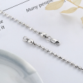 wholesale S925 Sterling Silver Engraved Bead Chain Square Beads Versatile DIY Free Matching Accessories Sweater Chain Collarbone Chain-0-3