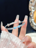 wholesale 999 Sterling Silver Bow Middle-to-Older Children's Bracelet for Girls, Elementary School Kids, Silver Jewelry, Single Piece-0-16