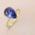 wholesale S925 Sterling Silver and Gold Plated Ring with Cultivated Royal Blue Sapphire and 36ct Amethyst Wholesale Jewelry-0-2
