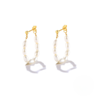 wholesale S925 Sterling Silver Pearl Earrings, Daily Korean Ins Dongdaemun Light Luxury Niche High-end Ear Cuffs And Studs-gold