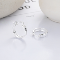 wholesale S925 Sterling Silver European and American Cross-Border Fashion Minimalist Floral Wide Hoop Circle Trendy Versatile Earrings for Women-0-1