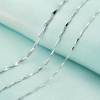 wholesale S925 silver minimalist trendy necklace, Korean-style 08 tooth blade angle accessory, cross-border fashion chain-L008-0.8 tooth knife angle-16 inches>S925 silver