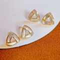 wholesale S925 Sterling Silver Red Elk All-Over White Shell Ear Studs Fashion Minimalist French Luxury Triangular Design Earrings for Women-0-0