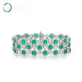 wholesale S925 Sterling Silver Cross-Border European and American Light Luxury Royal Dazzling Full-Diamond Bracelet, Fully Set with Lab-Grown Colored Gemstone Jewelry for Wholesale and Customization-0-0