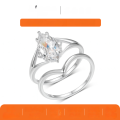 wholesale 925 Sterling Silver Marquise Double Halo Ring for Women, Fashion High-End Wedding Ring, Hot Selling on Ebay-0-0