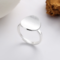 wholesale S925 sterling silver circular matte curved surface ring, minimalist sweet-cool style index finger ring-0-0