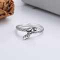 wholesale S925 Sterling Silver Chao Sheng New Zodiac Dragon Tail Opening Ring Dragon Head Retro Chinese Style Index Finger Ring-0-2