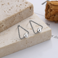 wholesale S925 Sterling Silver European and American Cross-Border Minimalist Geometric Triangle Quadrilateral Rotating Stud Earrings-0-1