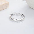 wholesale S925 Sterling Silver Retro Vintage Auspicious "Year After Year of Abundance" Fish Couple Rings with Bamboo Leaf Design on Inner Band and Adjustable Open Ring-0-3