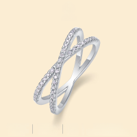 wholesale S925 Silver Cross-border New Love Intertwined Ring Moissanite Ring Hot Selling on Amazon and Temu Direct Wholesale-41 Moissanite diamonds>US No. 9