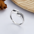 wholesale S925 Sterling Silver Korean Dongdaemun Minimalist Geometric Irregular Open-Ended Unisex Ring-0-0